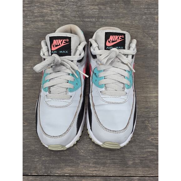 Nike Air Max 90 Leather GS 'Pure Platinum Lava Glow' Sneakers Size 4.5Y Kids - Picture 3 of 9